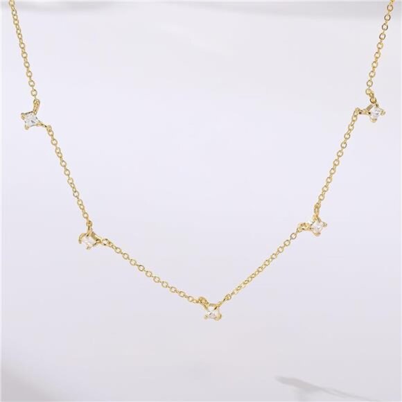 Cubic Zirconia Necklace | Dainty Pendant with Sparkling Charm - Picture 5 of 5